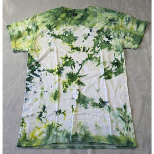 Tie Dye T-Shirt Sz. Med. Short Sleeve 38 in Chest Green White Hippie Grunge